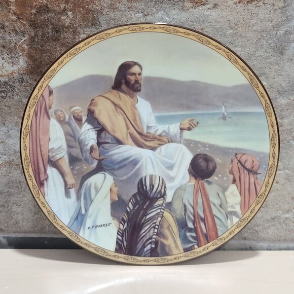 Sermon On The Mount Plate Robert T Barrett  Life of Christ Bradford Exchange 199 - Picture 1 of 11